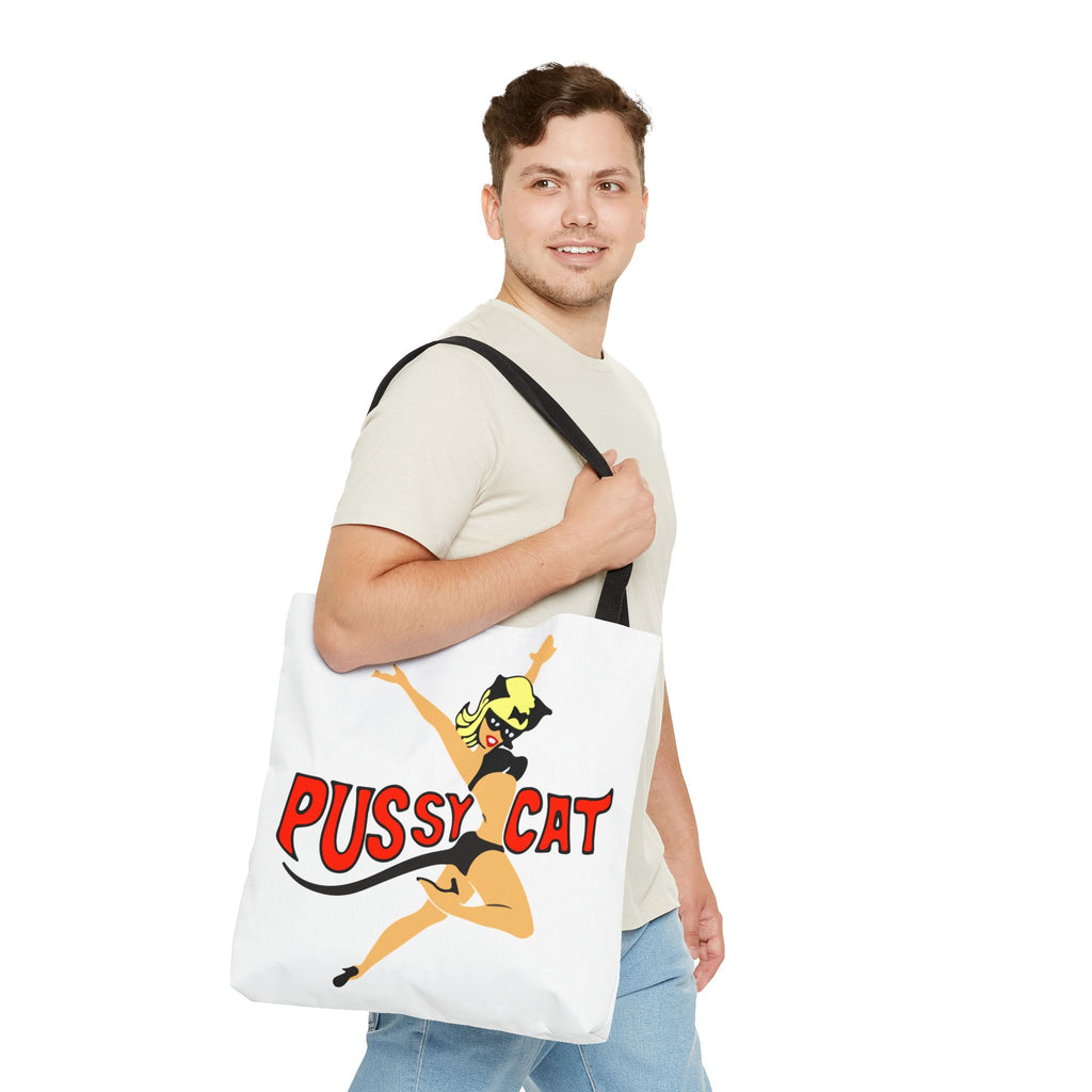Pussy Cat Retro Pin-Up Graphic Tote | Vintage Pinup Beach Bag