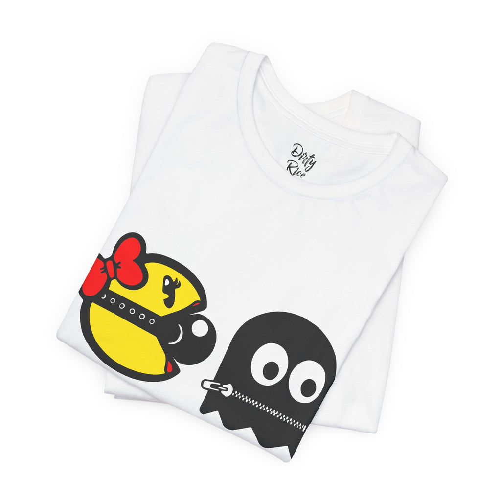 S&Ms. Pac-Girl and 'Kinky' Ghost Retro Arcade T-Shirt