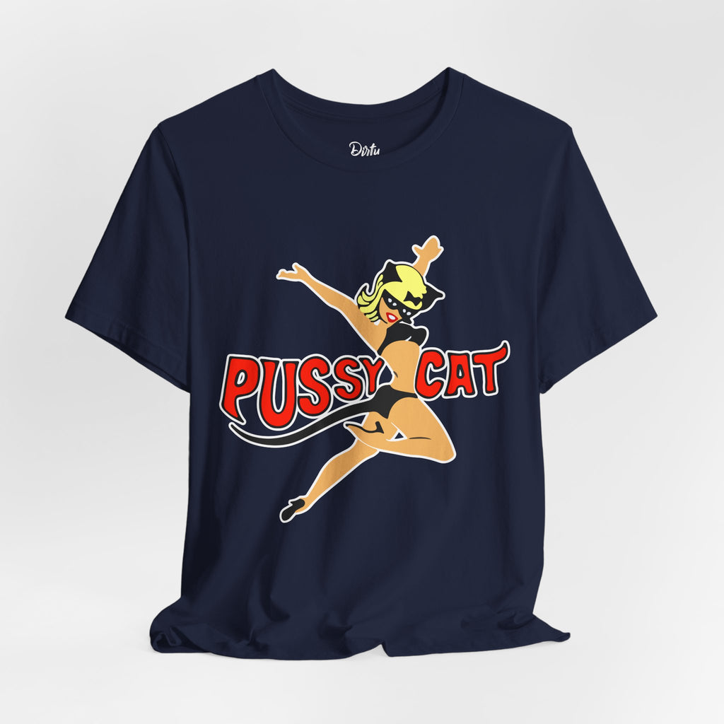 Pussy Cat Pinup Tee — Retro Playful Graphic T-Shirt
