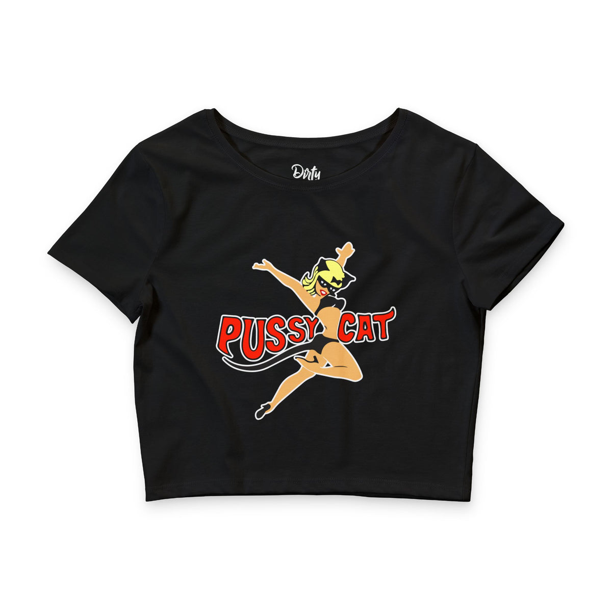 Pussy Cat Retro Pinup Graphic Women's Crop Top