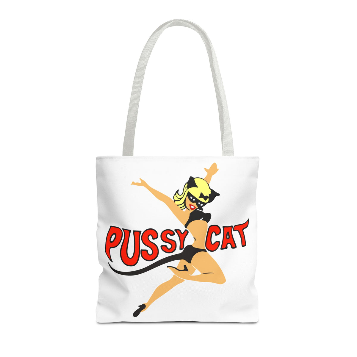 Pussy Cat Retro Pin-Up Graphic Tote | Vintage Pinup Beach Bag