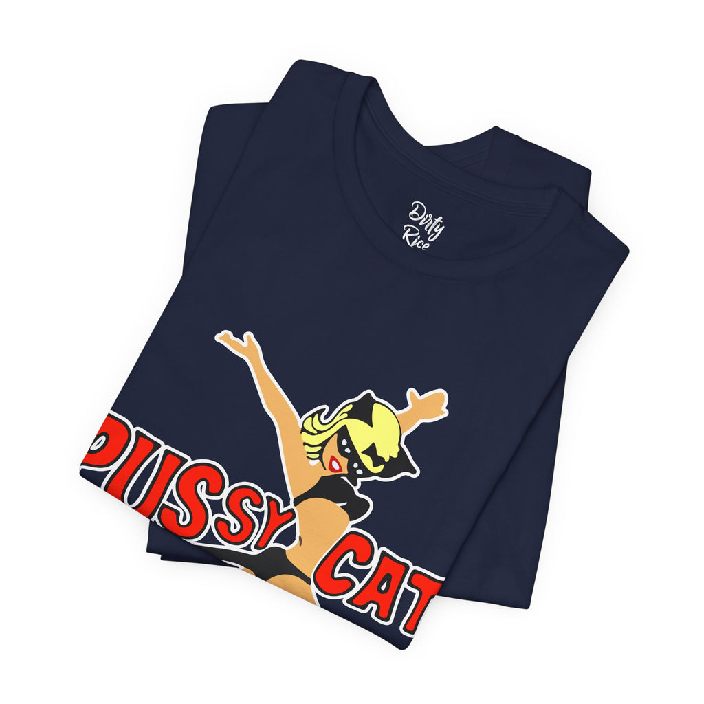 Pussy Cat Pinup Tee — Retro Playful Graphic T-Shirt
