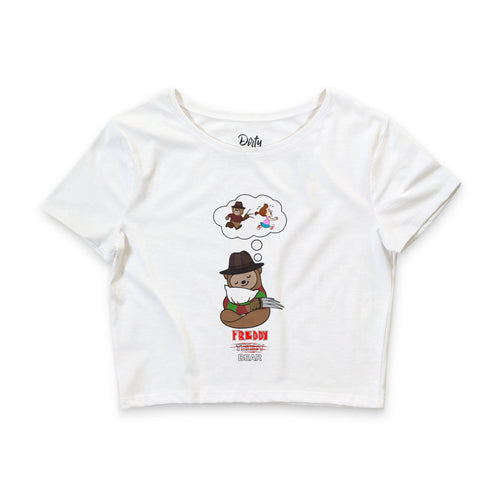 'Freddy Bear, not Teddy Bear' Graphic Women’s Crop Top
