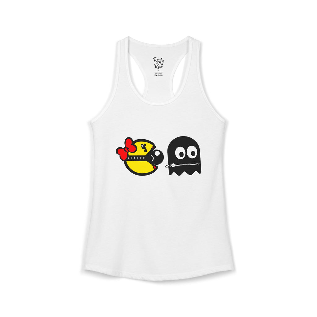 S&Ms. Pac-Girl and 'Kinky' Ghost Women's Ideal Racerback Tank