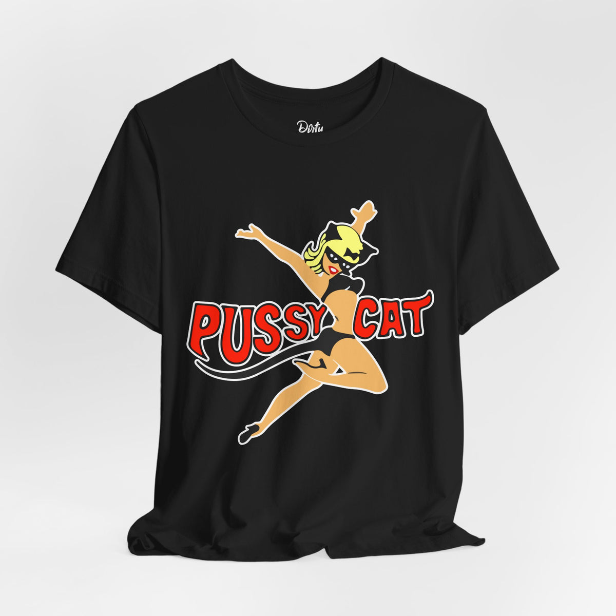 Pussy Cat Pinup Tee — Retro Playful Graphic T-Shirt