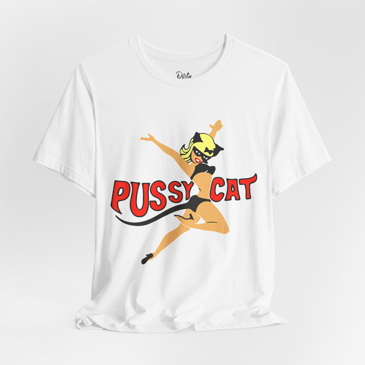 Pussy Cat Pinup Tee — Retro Playful Graphic T-Shirt
