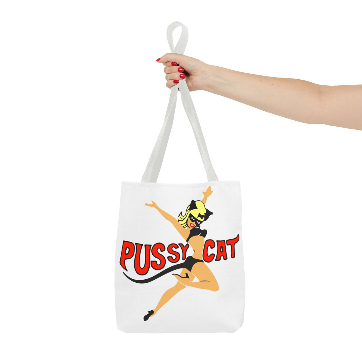 Pussy Cat Retro Pin-Up Graphic Tote | Vintage Pinup Beach Bag