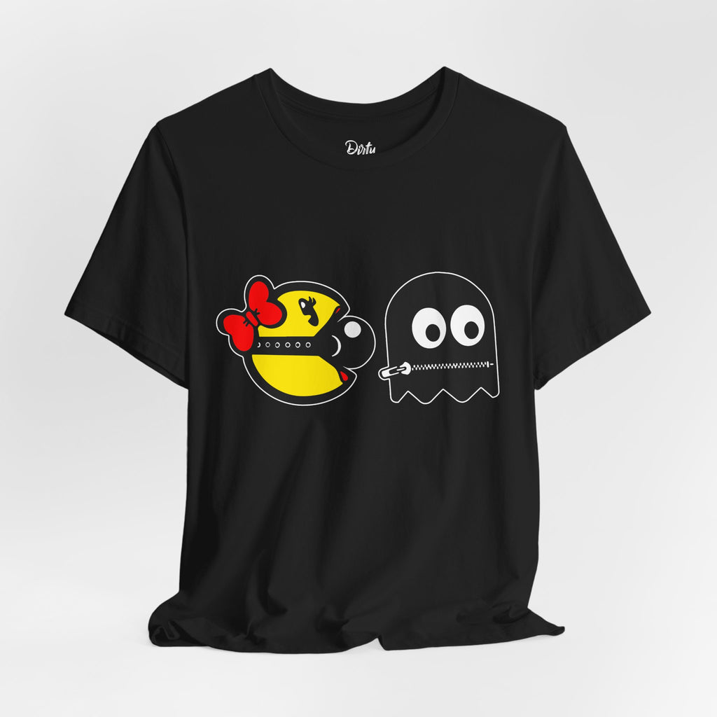 S&Ms. Pac-Girl and 'Kinky' Ghost Retro Arcade T-Shirt
