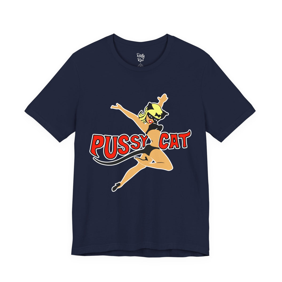 Pussy Cat Pinup Tee — Retro Playful Graphic T-Shirt