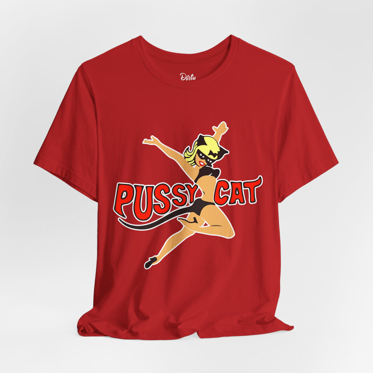 Pussy Cat Pinup Tee — Retro Playful Graphic T-Shirt
