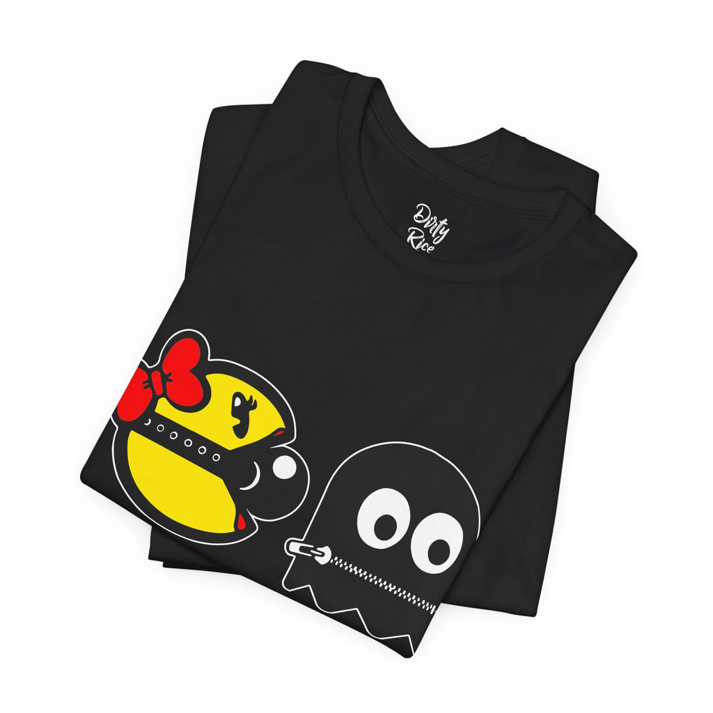 S&Ms. Pac-Girl and 'Kinky' Ghost Retro Arcade T-Shirt