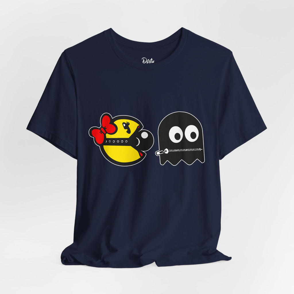 S&Ms. Pac-Girl and 'Kinky' Ghost Retro Arcade T-Shirt