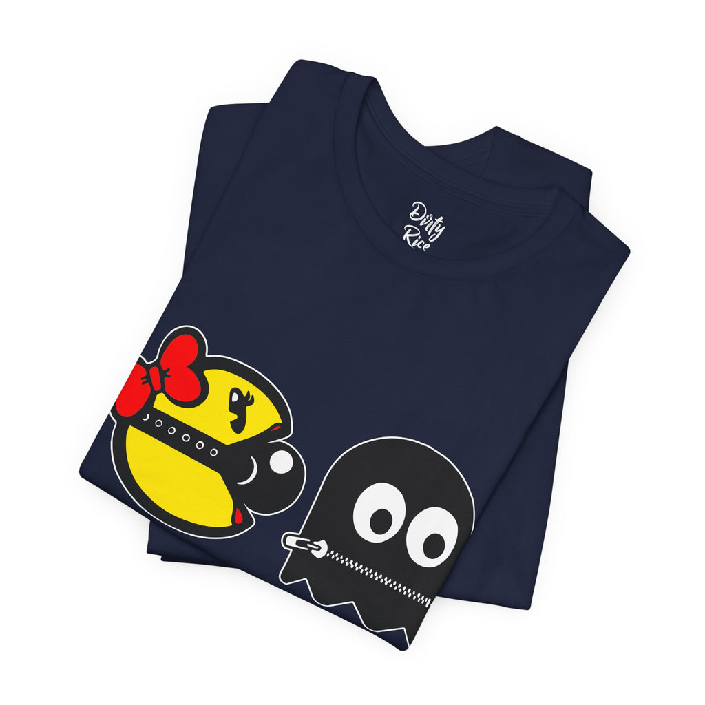 S&Ms. Pac-Girl and 'Kinky' Ghost Retro Arcade T-Shirt