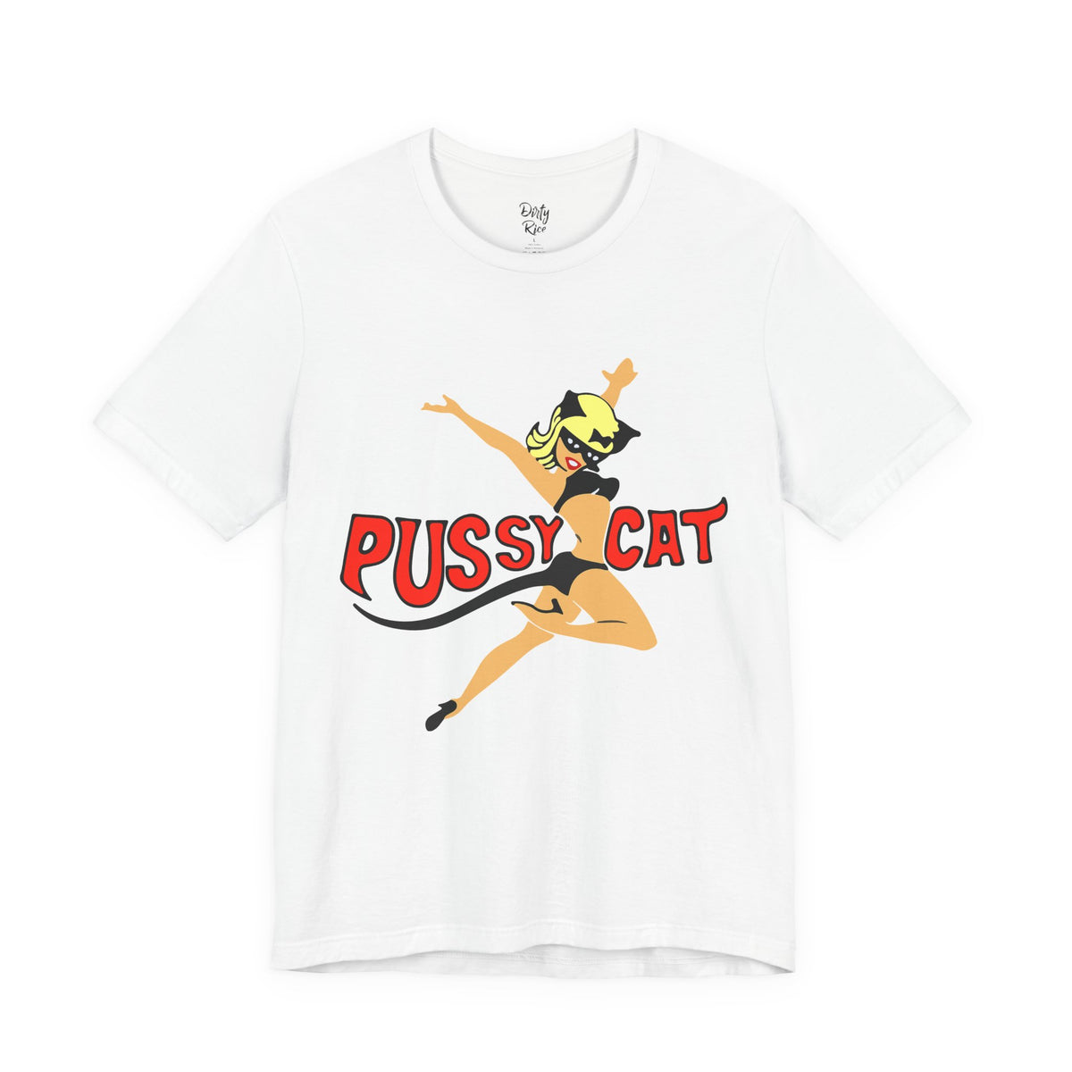 Pussy Cat Pinup Tee — Retro Playful Graphic T-Shirt