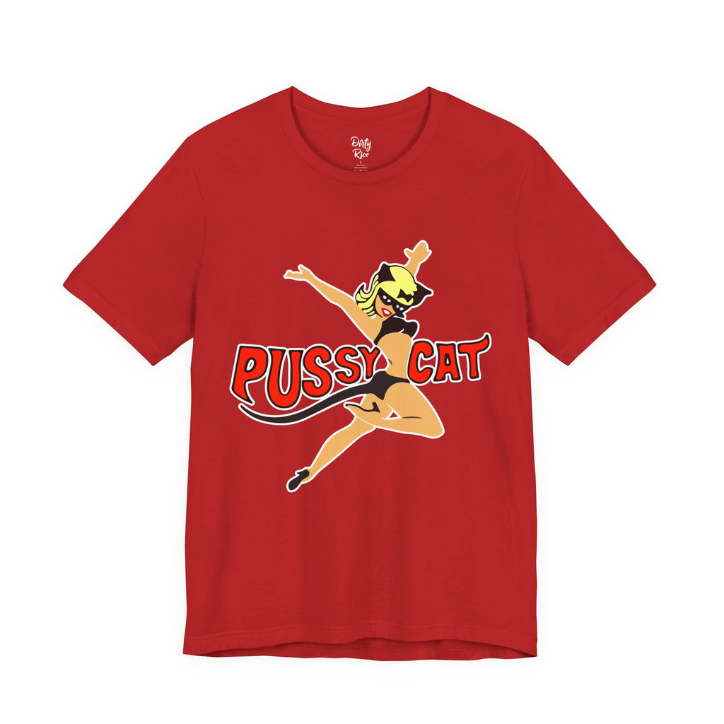 Pussy Cat Pinup Tee — Retro Playful Graphic T-Shirt