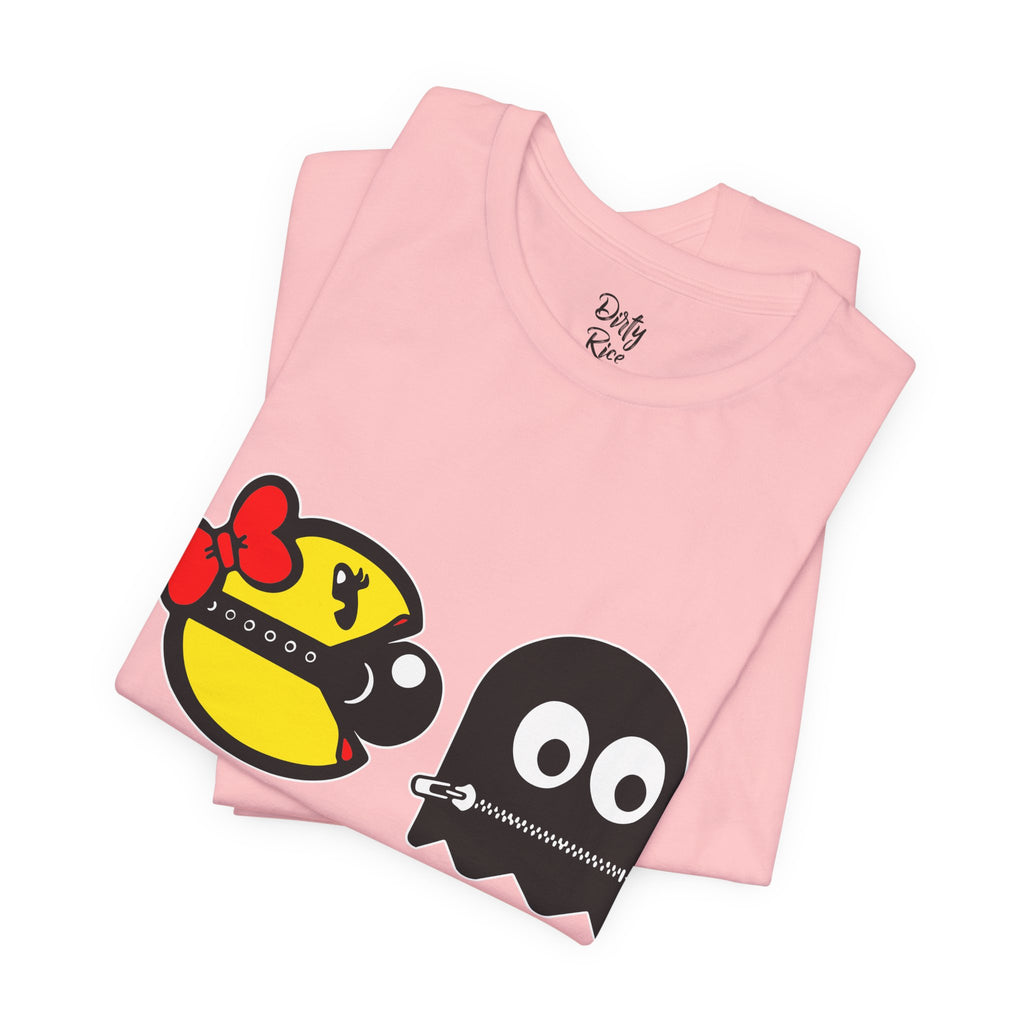 S&Ms. Pac-Girl and 'Kinky' Ghost Retro Arcade T-Shirt