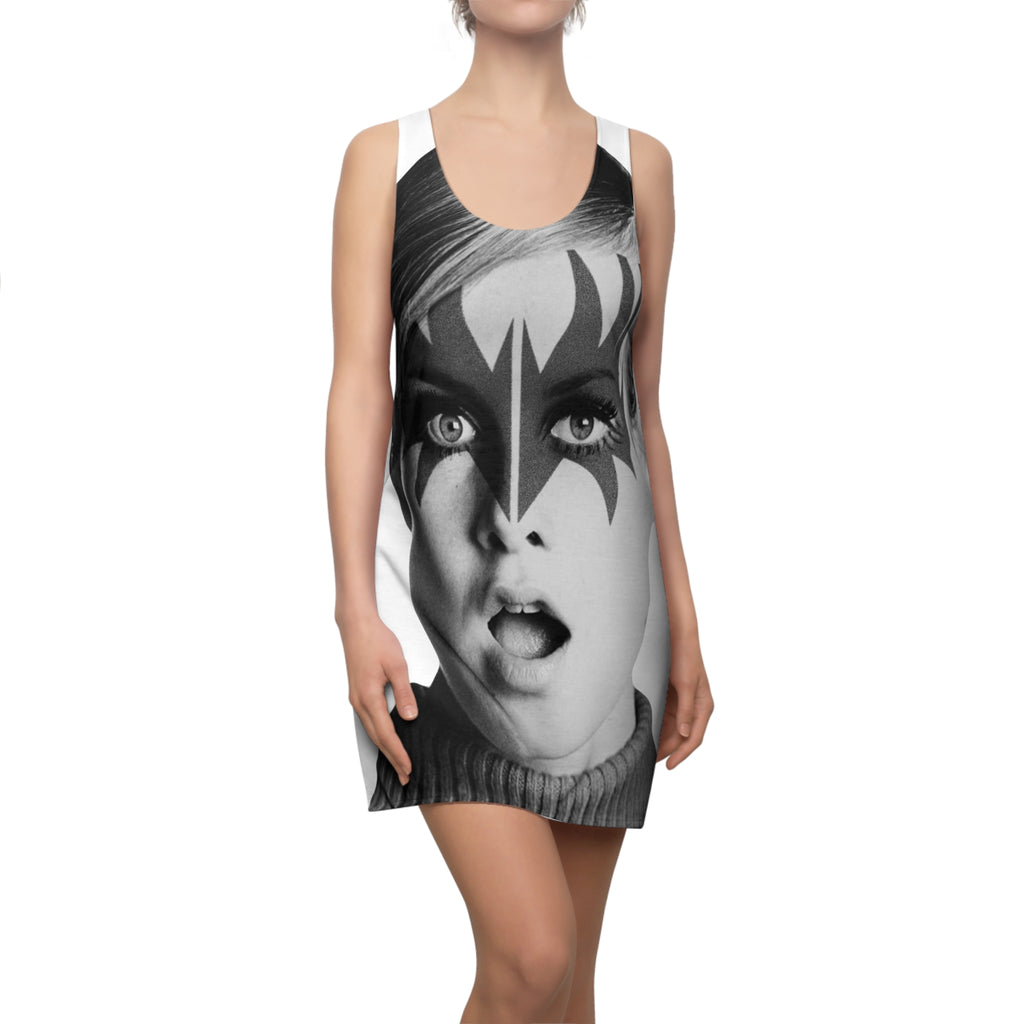 Twiggy Simmons Racerback Dress — Monochrome Pop Art Print