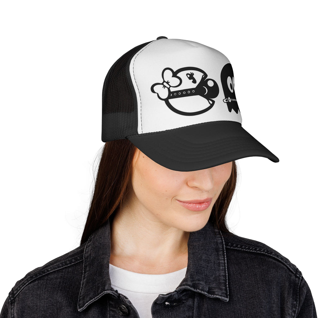 S&Ms. Pac-Girl and 'Kinky' Ghost Trucker Cap — Cute Pac-Man Inspired Mesh Hat
