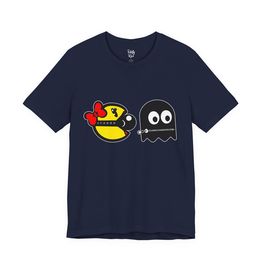 S&Ms. Pac-Girl and 'Kinky' Ghost Retro Arcade T-Shirt