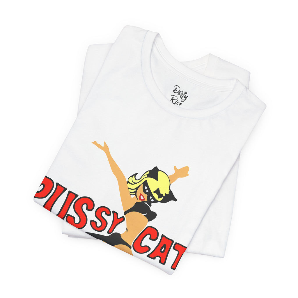 Pussy Cat Pinup Tee — Retro Playful Graphic T-Shirt
