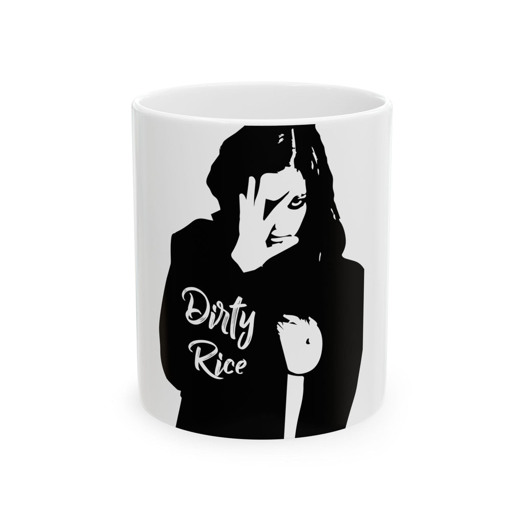 Dirty Rice Girl Ceramic Mug — Gothic Silhouette Coffee Cup (11oz, 15oz)