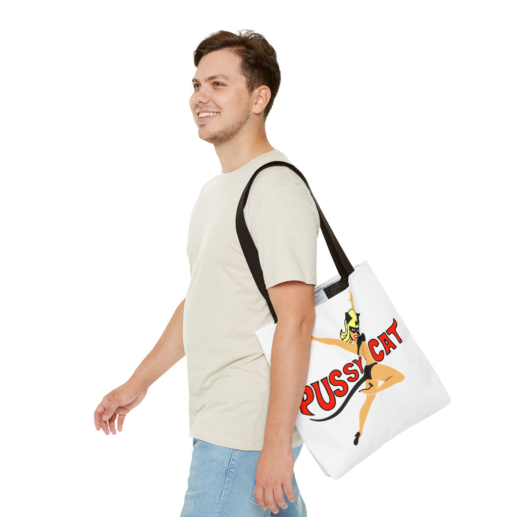 Pussy Cat Retro Pin-Up Graphic Tote | Vintage Pinup Beach Bag