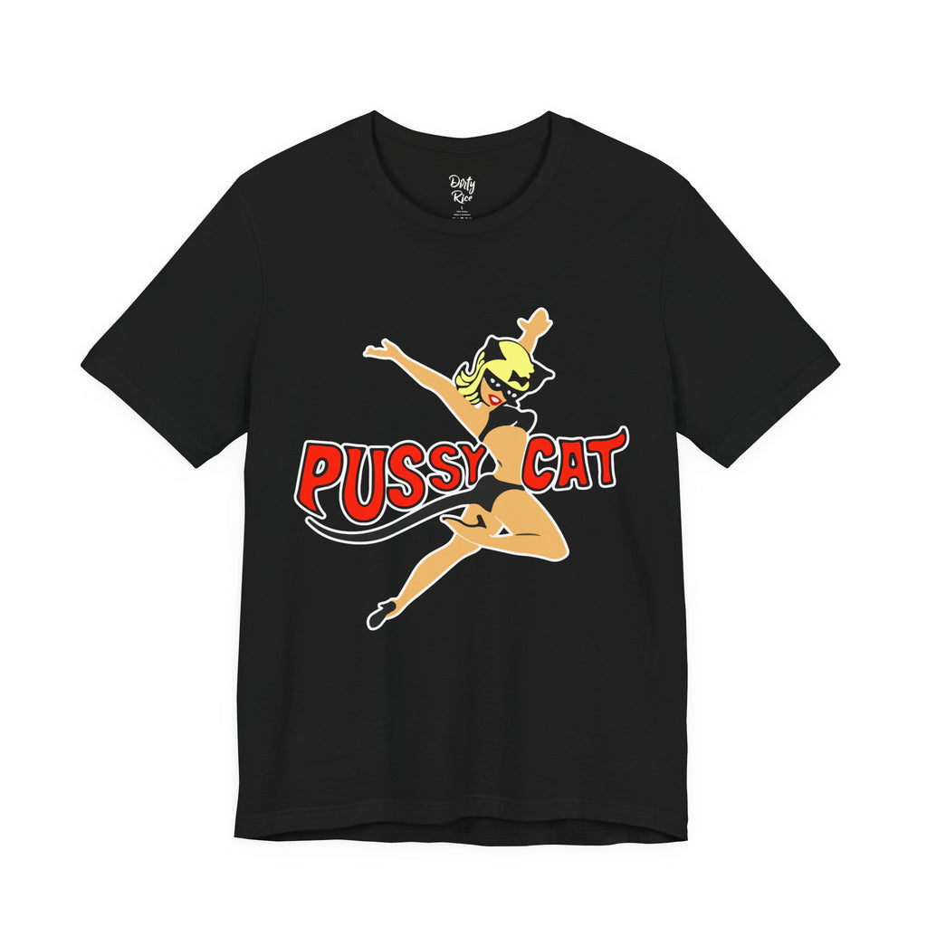 Pussy Cat Pinup Tee — Retro Playful Graphic T-Shirt