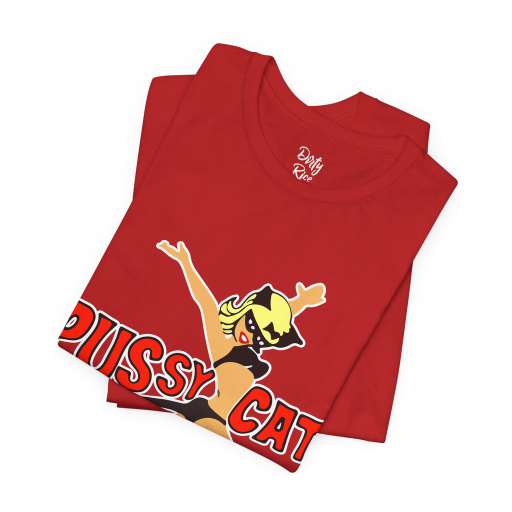 Pussy Cat Pinup Tee — Retro Playful Graphic T-Shirt