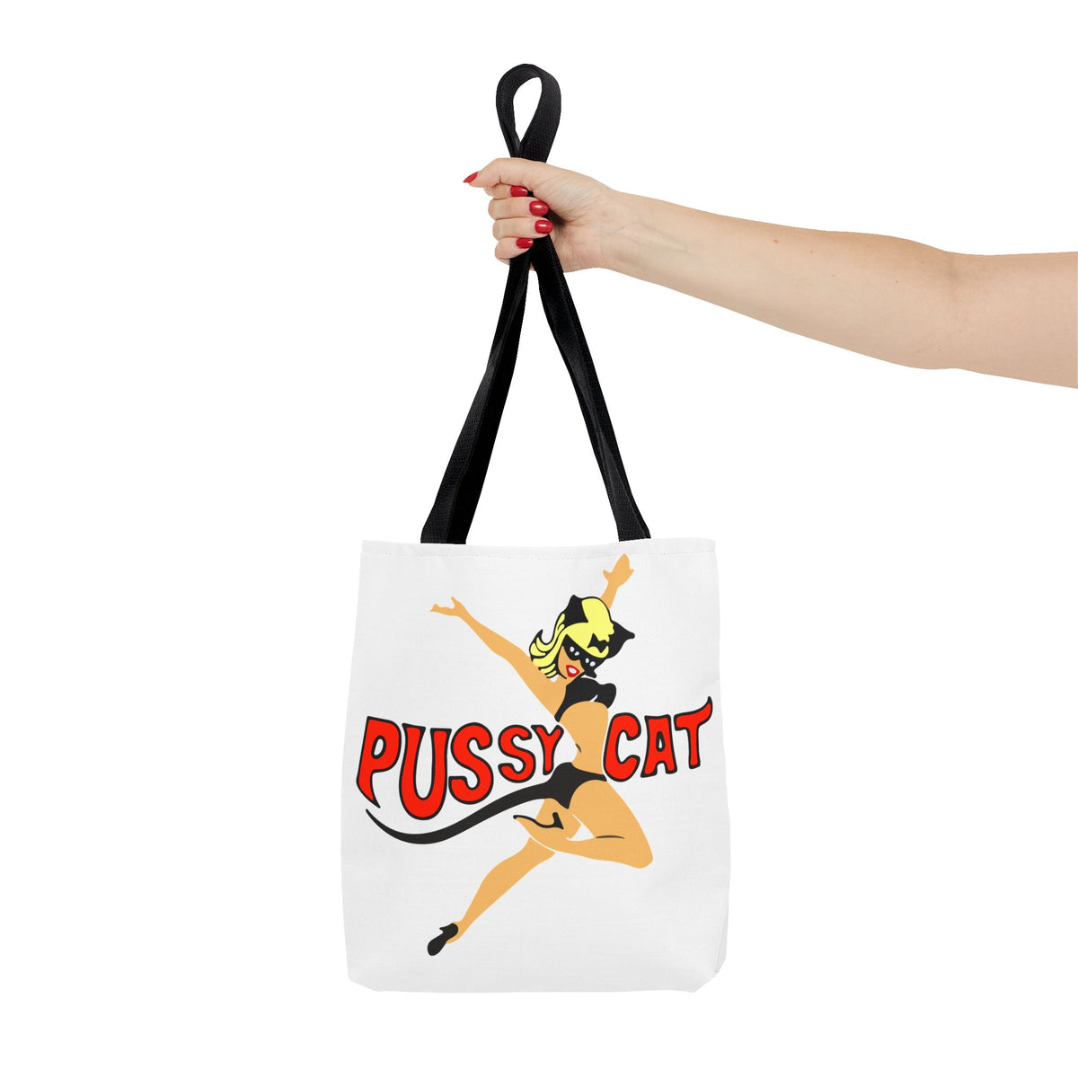 Pussy Cat Retro Pin-Up Graphic Tote | Vintage Pinup Beach Bag
