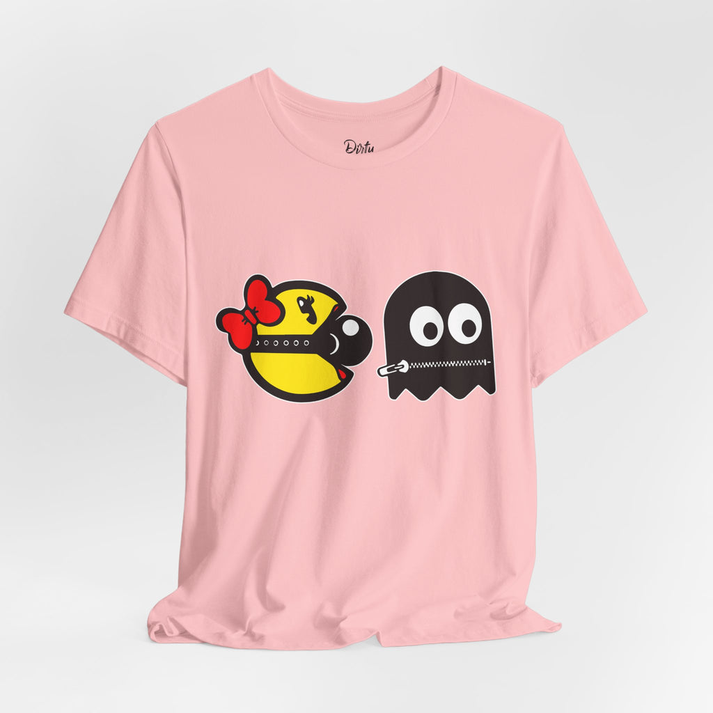 S&Ms. Pac-Girl and 'Kinky' Ghost Retro Arcade T-Shirt