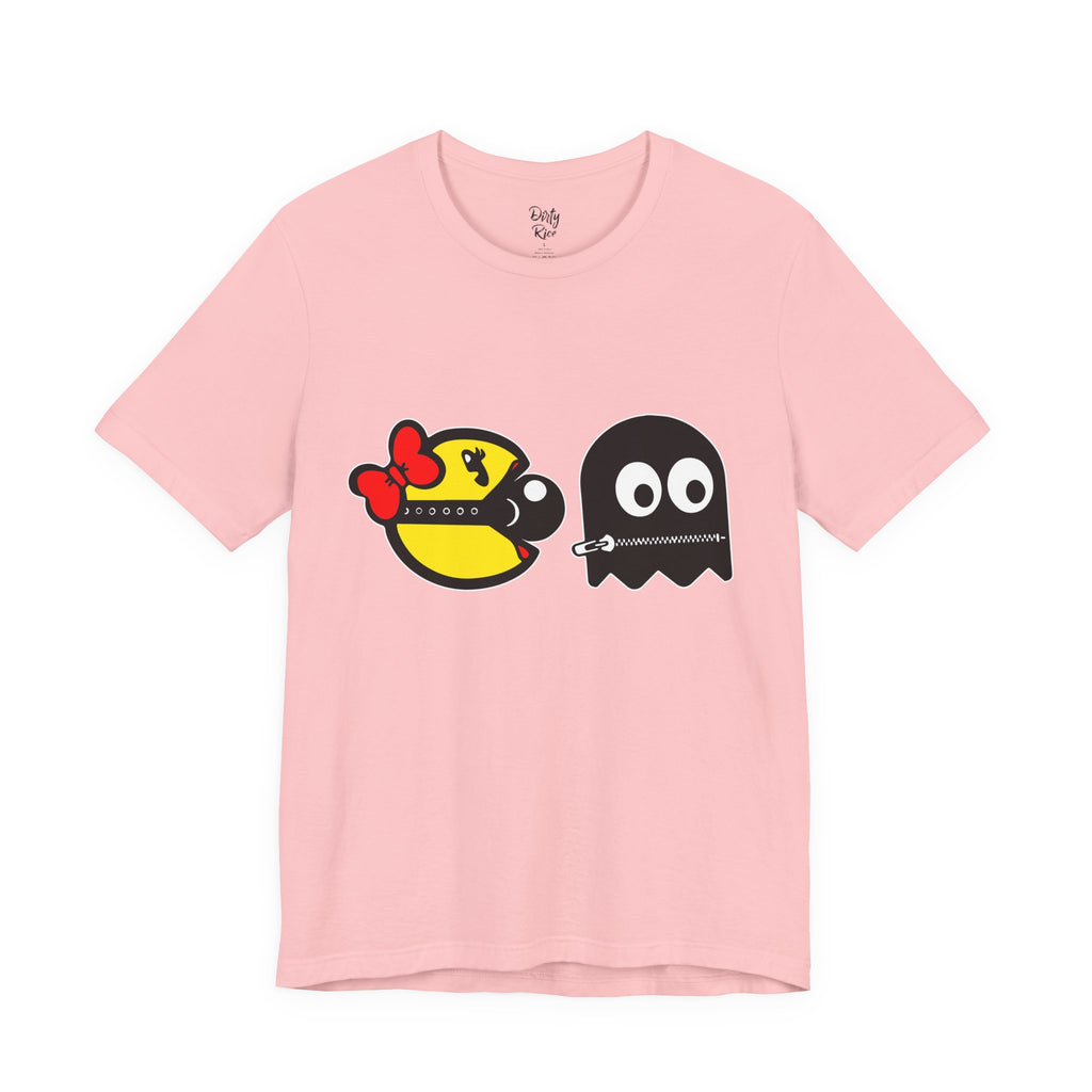 S&Ms. Pac-Girl and 'Kinky' Ghost Retro Arcade T-Shirt